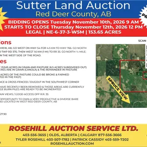 Sutter Land Auction - NE-6-37-3-W5M - 153.65 acres +/-