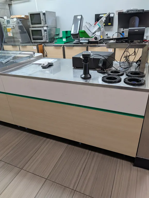 Check Out Counter with 4 Cup Holders - 61" x 34" x 34"