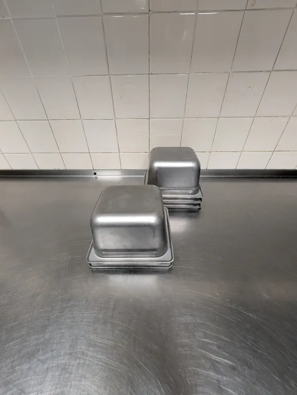 (5) 6th Size 4" Deep Stainless Steel Hotel Pans