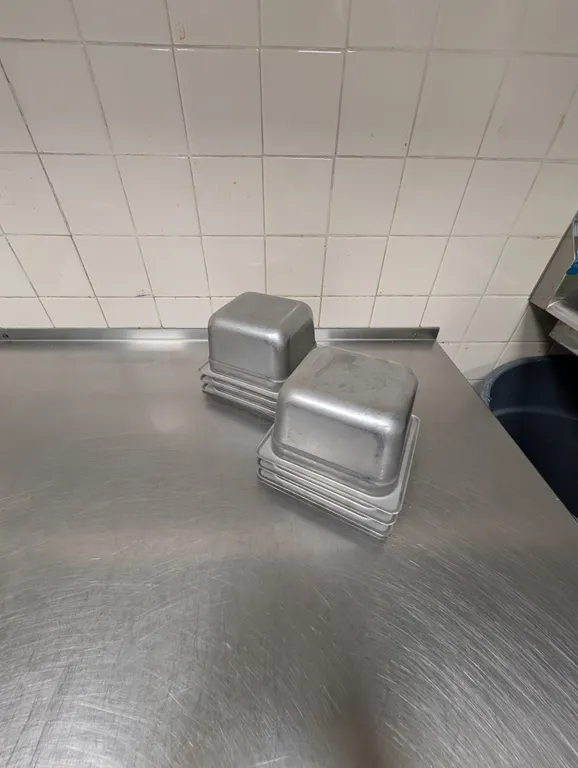 (6) 6th Size 4" Deep Stainless steel Hotel Pans