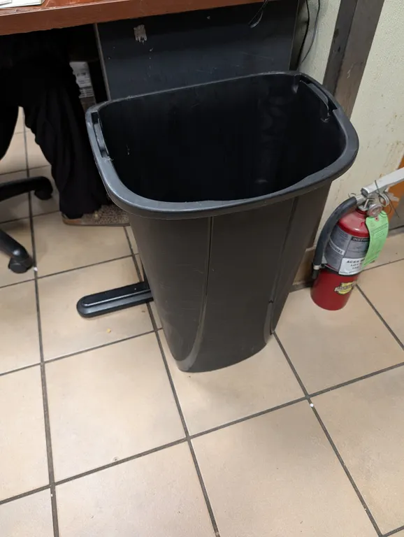 Black Garbage Can - 16" x 11" x 25"