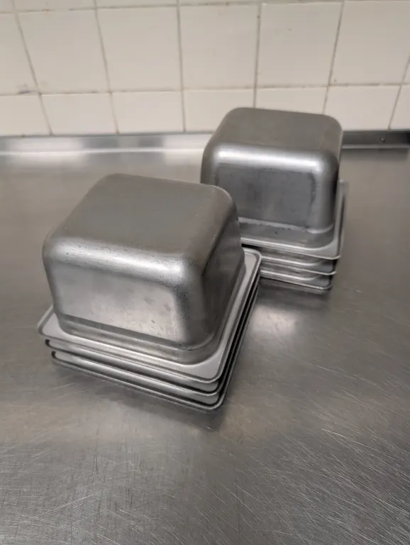 (6) 6th Size 4" Deep Stainless Steel Hotel Pans
