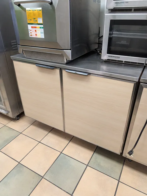 Duke 2 Door Under Counter Cooler with Back Splash on Casters - Model # RUF-48M - 120 Volts; 1 Phase