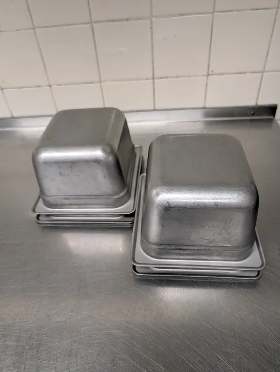 (4) 6th Size 4" Stainless Steel Hotel Pans