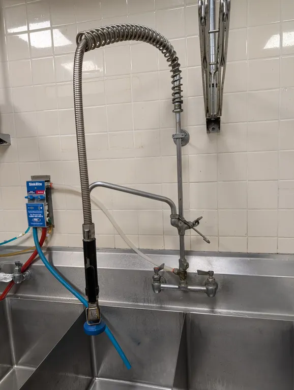Sani Guard Pre Rinse Unit with Chemical Inset Adaptor and Add a Faucet