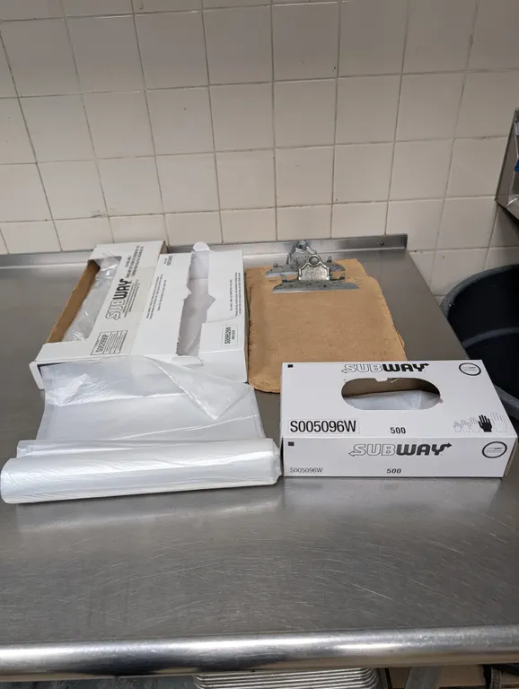 Assorted Pan Liners, Trash Bags and Clip Boards