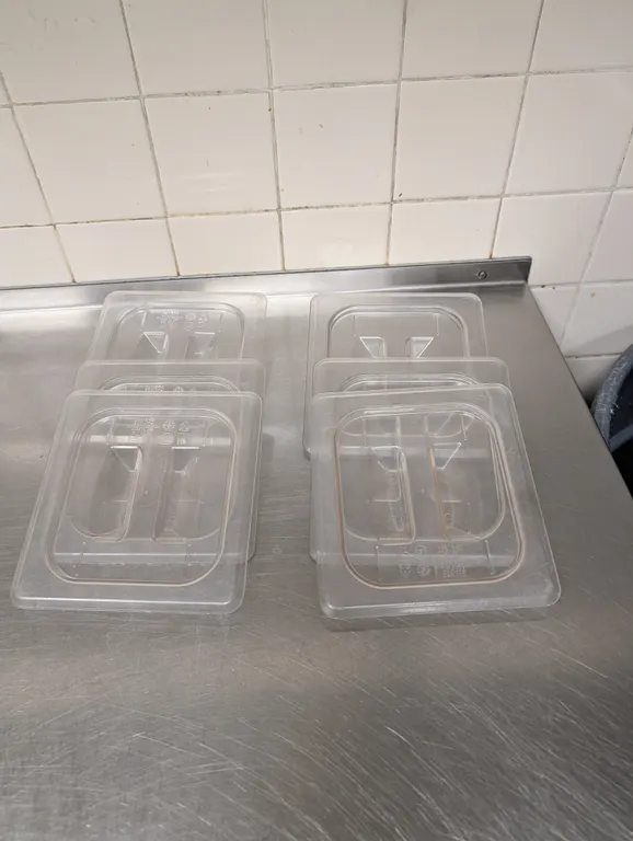 (6) 6th Size Polycarbonate Lids with Handles - Model #60CWCH