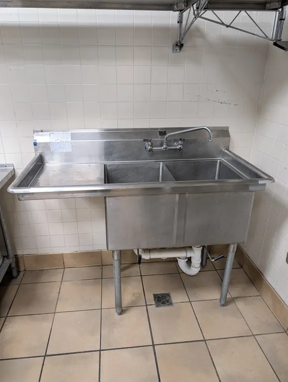 Duke 2 Compartment Stainless Steek Sink with left Side Drain Board - Model # SDTS2116-21-18L - 53"