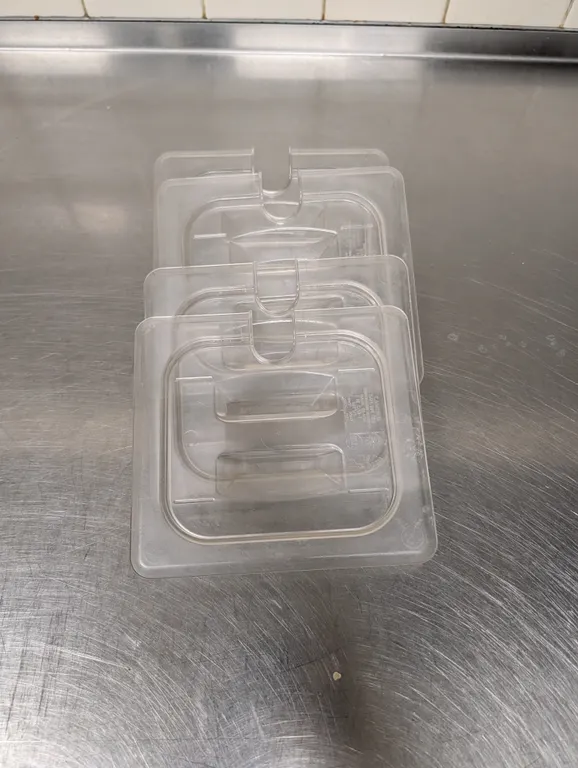 (4) Cambro 6th Size PolycarbonateSlotted Lids - Model # 60CWCHN - NSF Approved