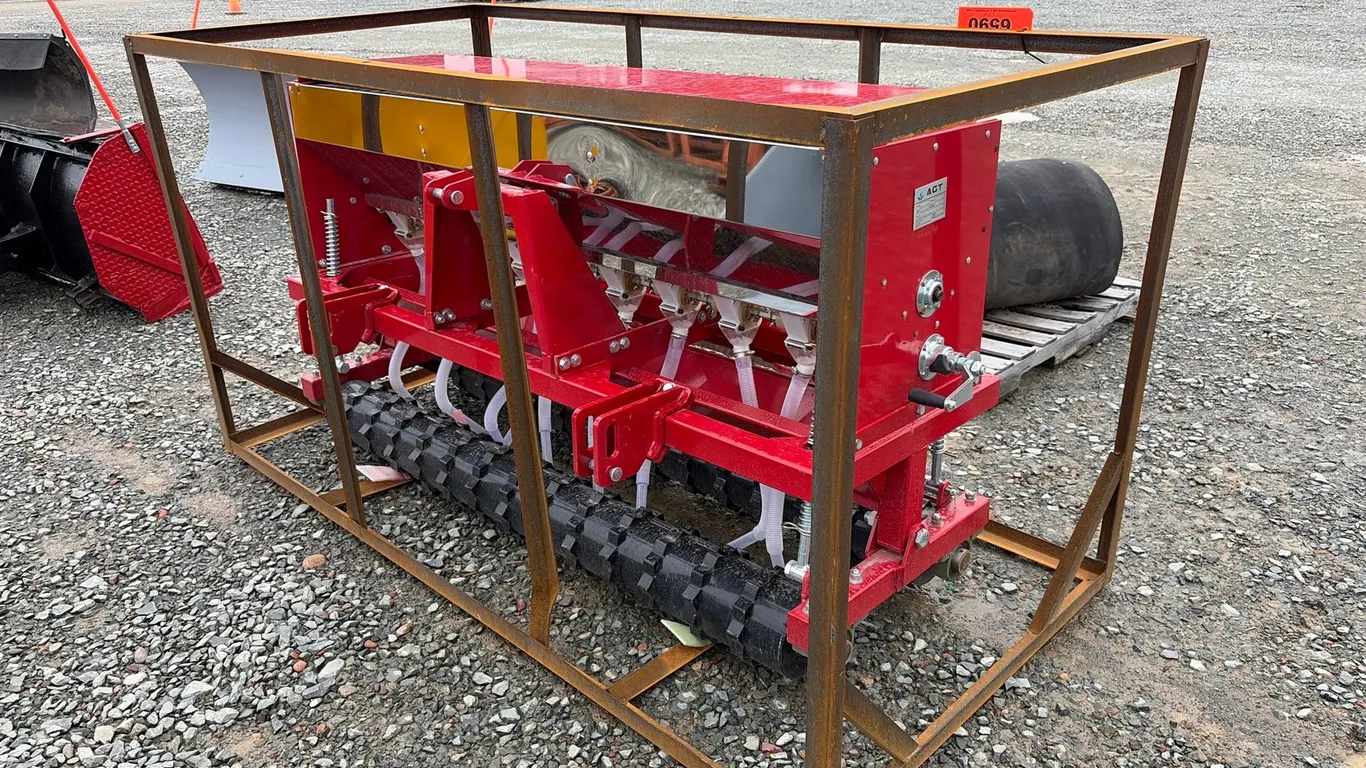 Approx. 70" Unused AGT STSD10 Skid Steer/3-Point Seed Drill Attachment