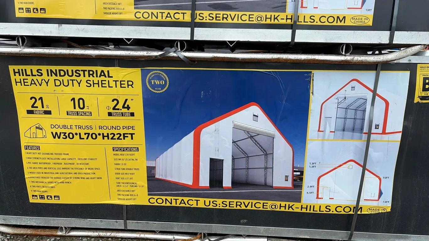 Unused Hills Industrial Heavy Duty Shelter