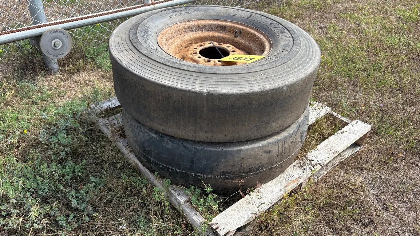 (2) 7.50-15K Roller Compactor Tires W/ Rims