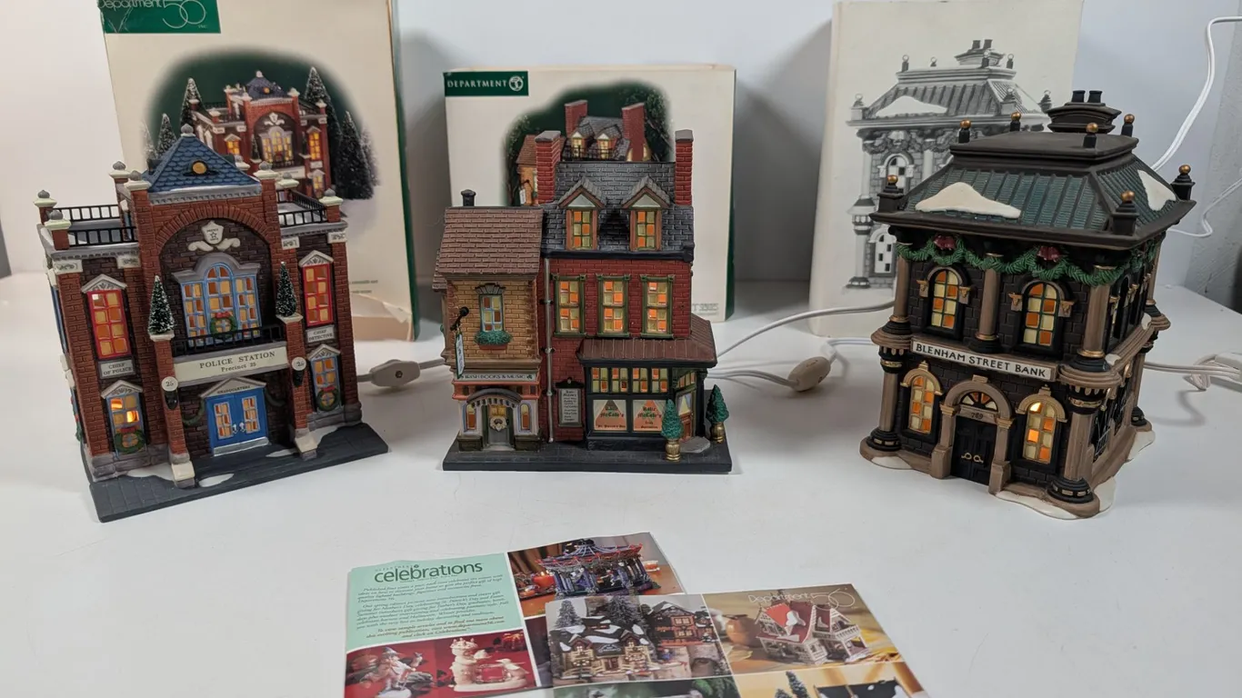 Department 56 Christmas Village Buildings - Set of 3