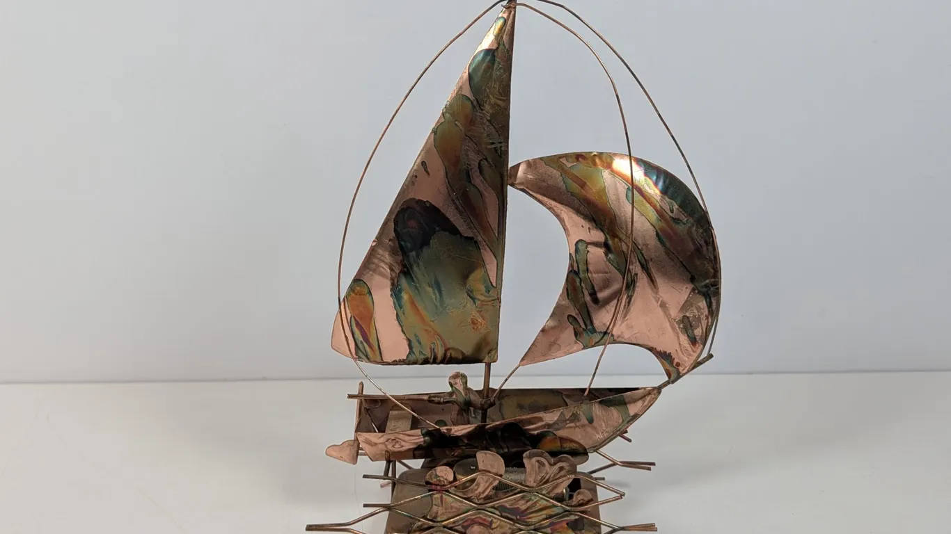 Copper Sailboat Music Box