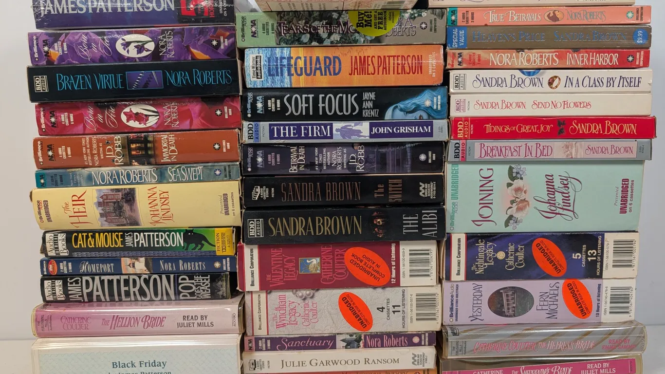 Collection of Audiobook Cassettes by Bestselling Authors