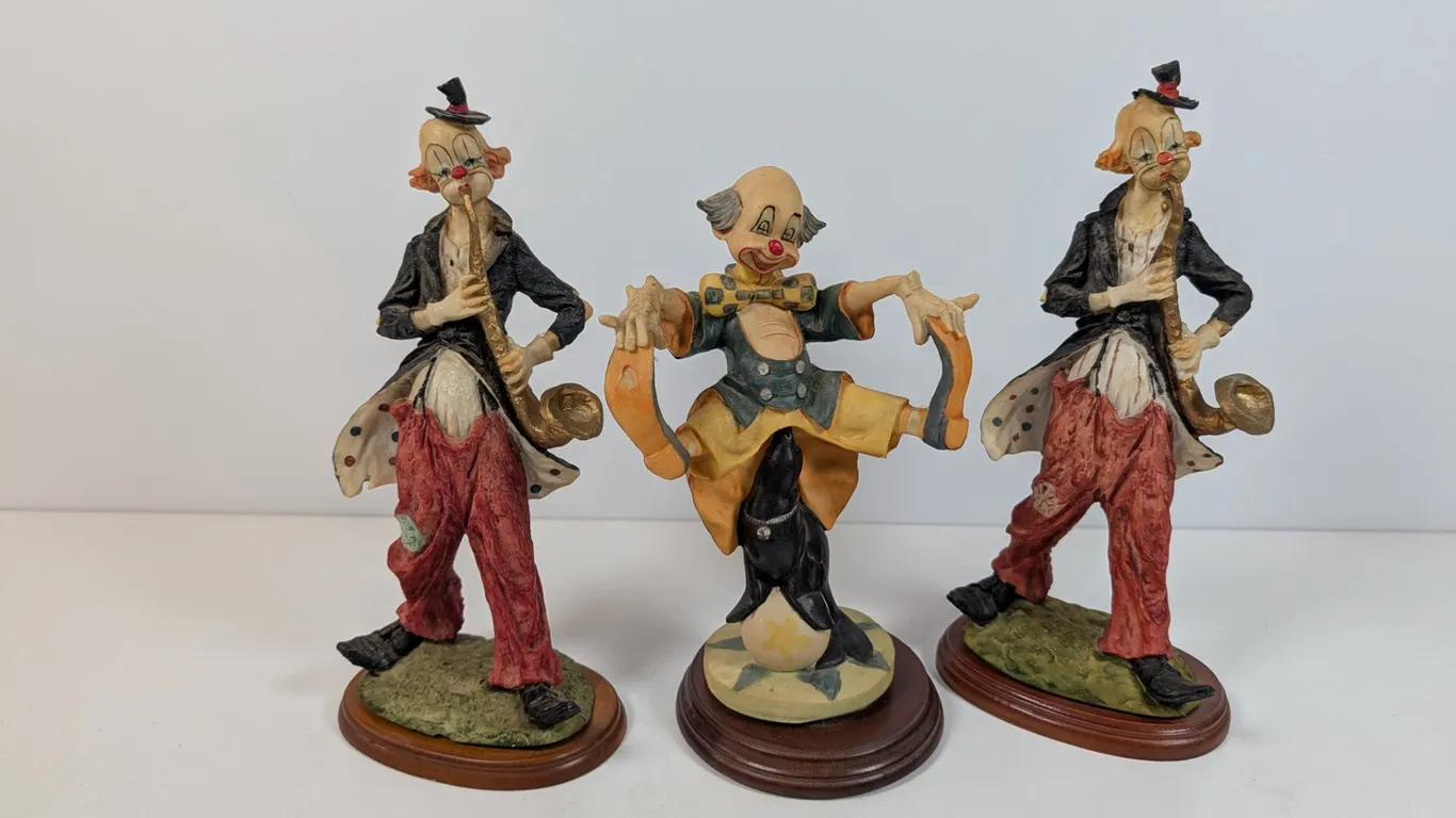 Collection of Three Clown Figurines