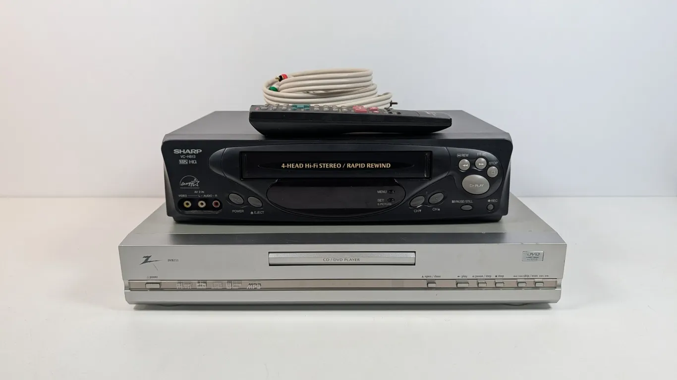 Sharp VCR and Zenith DVD Player