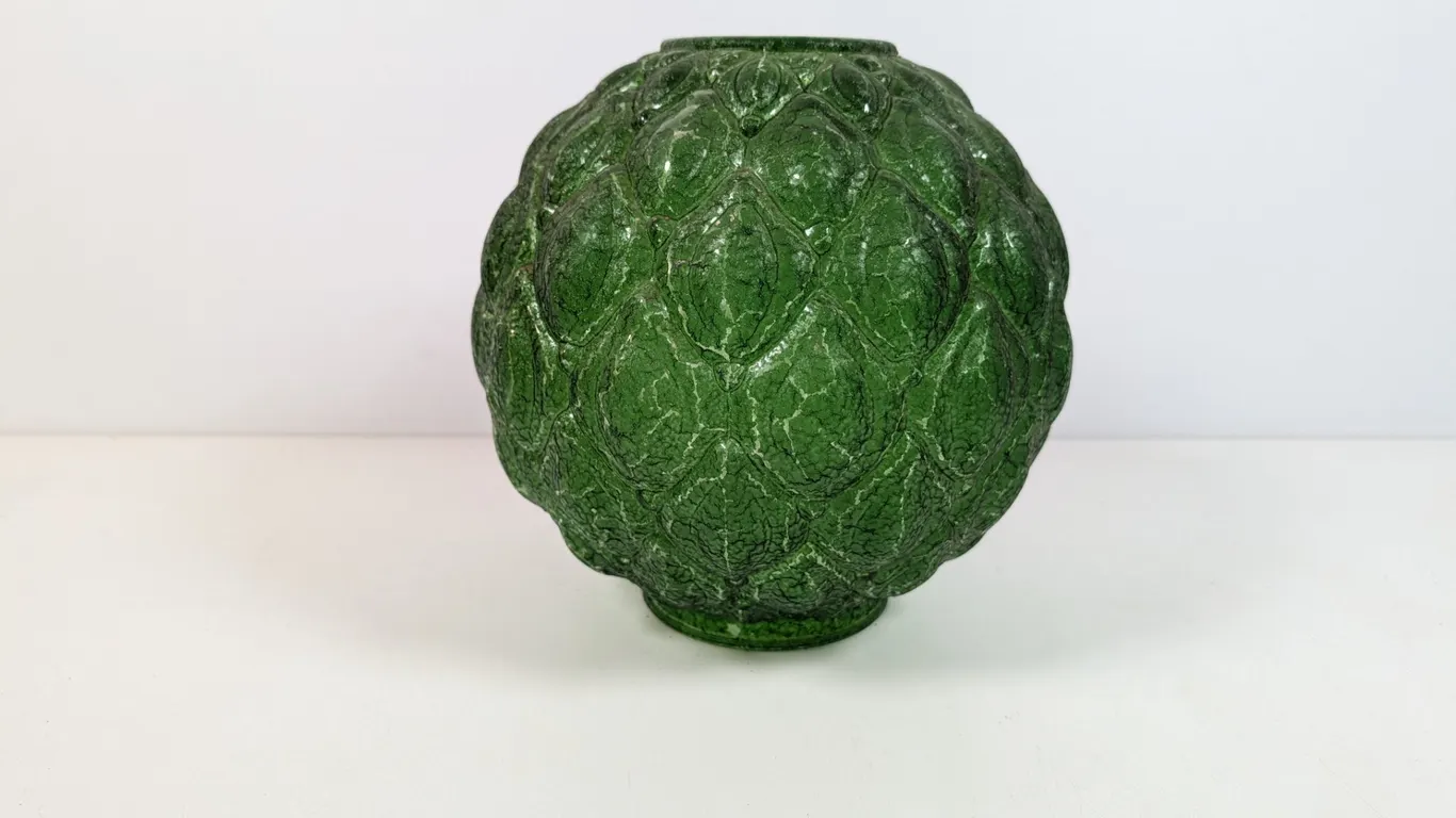 Vintage Green Textured Glass Light Shade