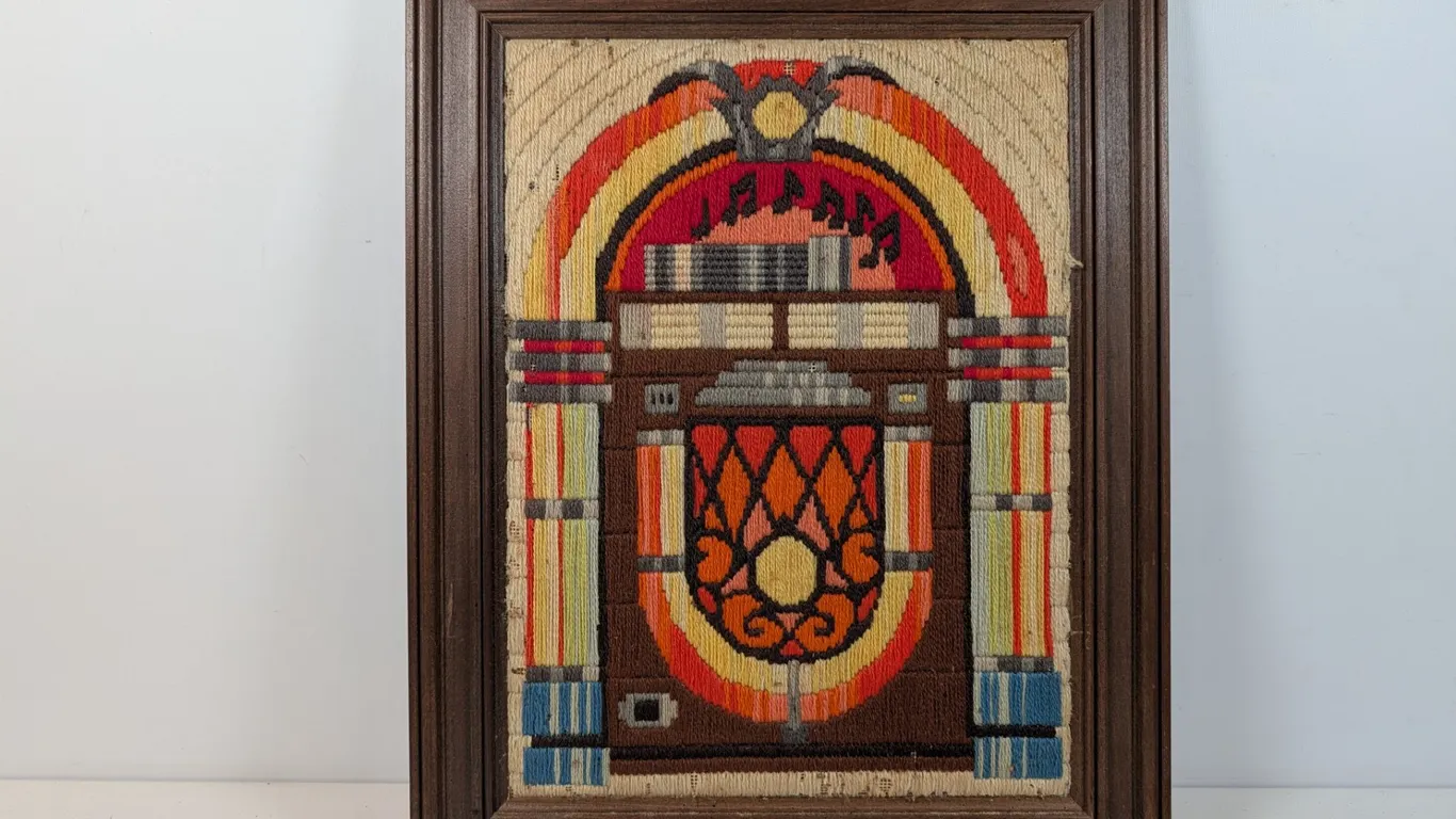 Framed Yarn Art Jukebox