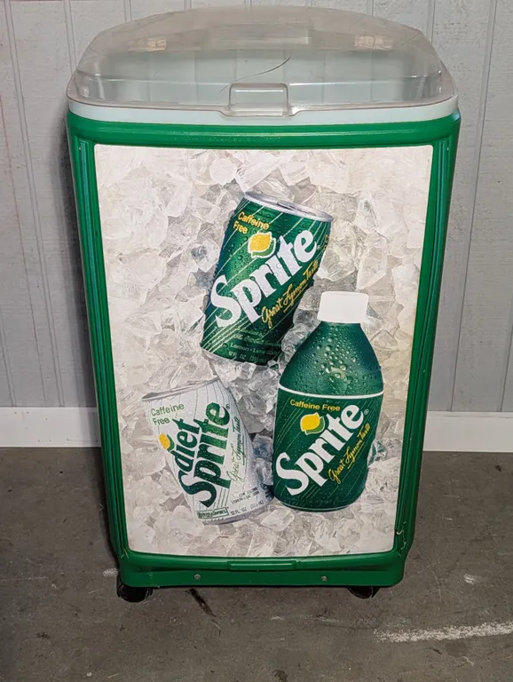 Vintage Sprite Advertising Cooler with Wheels