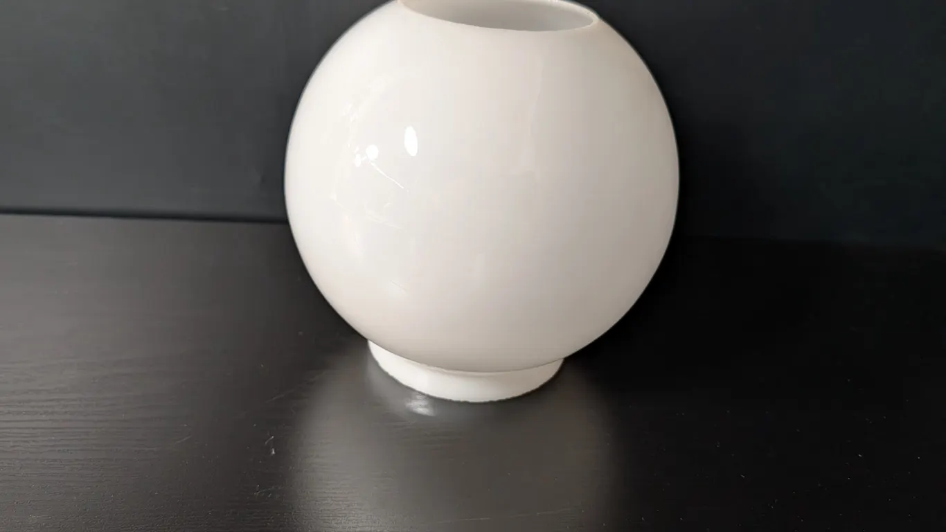 White Opaline Glass Sphere Lamp Shade