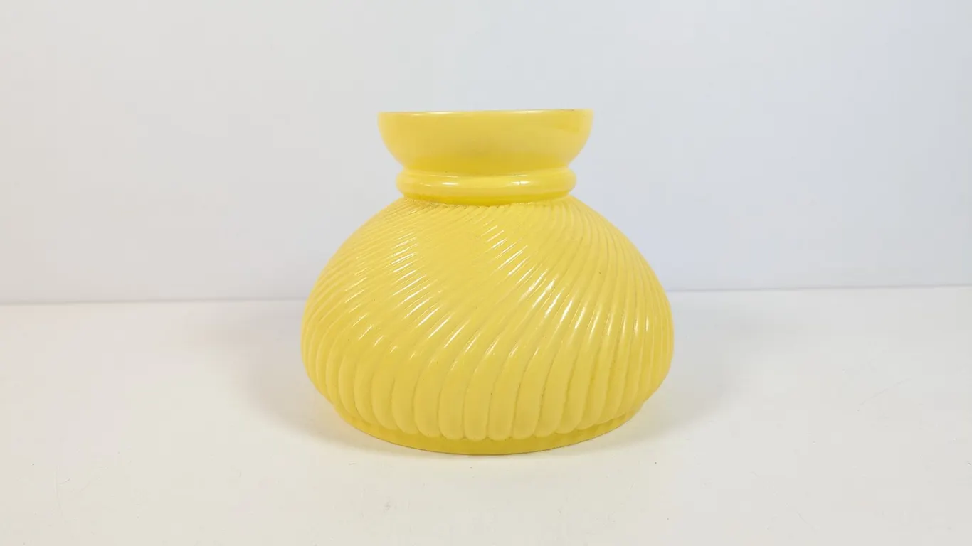 Vintage Yellow Swirl Glass Lamp Shade