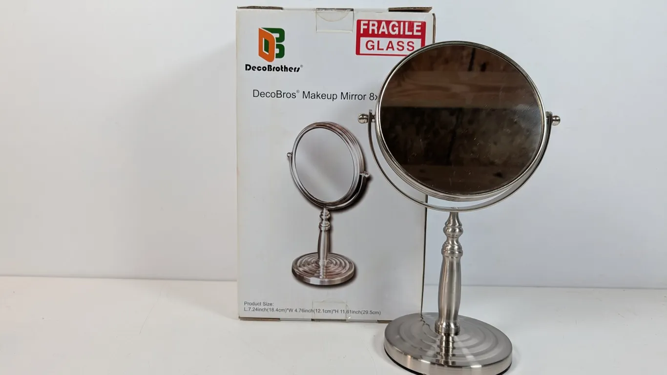 DecoBros 8X Magnification Nickel Makeup Mirror