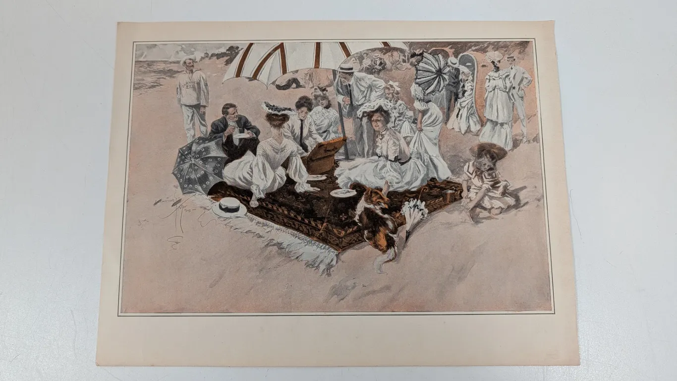 Harrison Fisher (1903) Beach Picnic Print