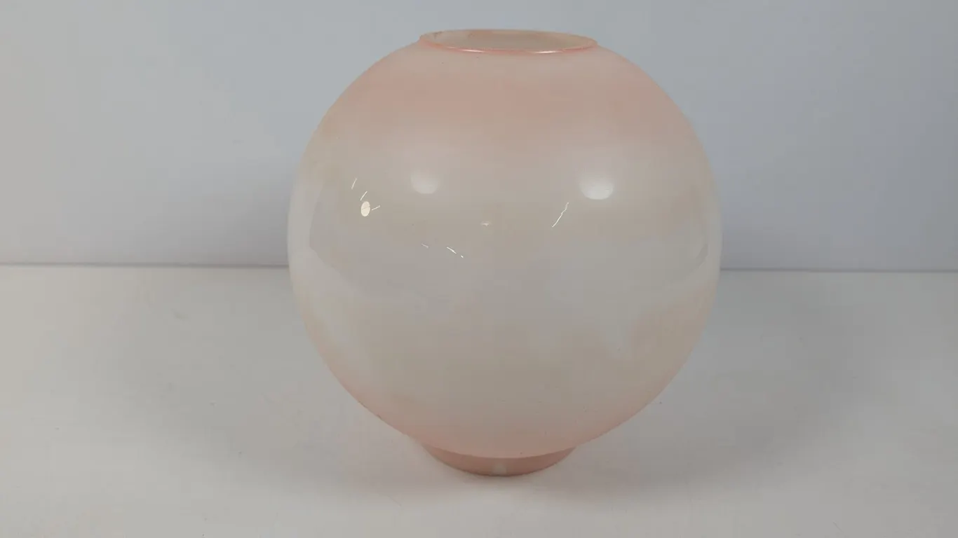 Vintage Pink and White Ombre Glass Globe Lampshade