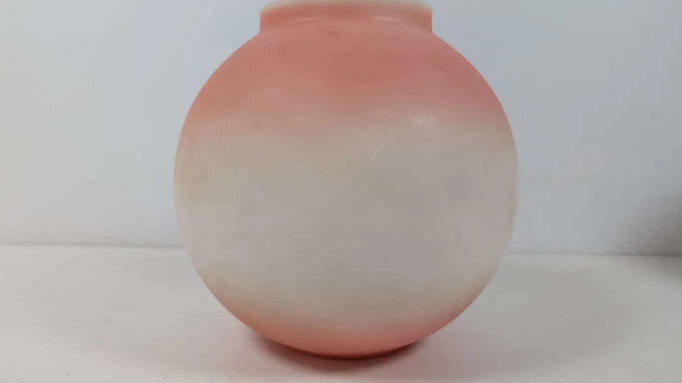 Vintage Pink and White Ombre Glass Lamp Shade