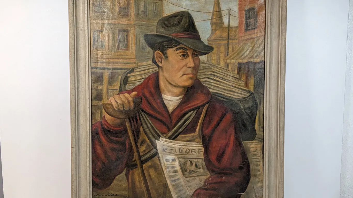 Arthur M. White Jr. "Newspaper Boy" Painting