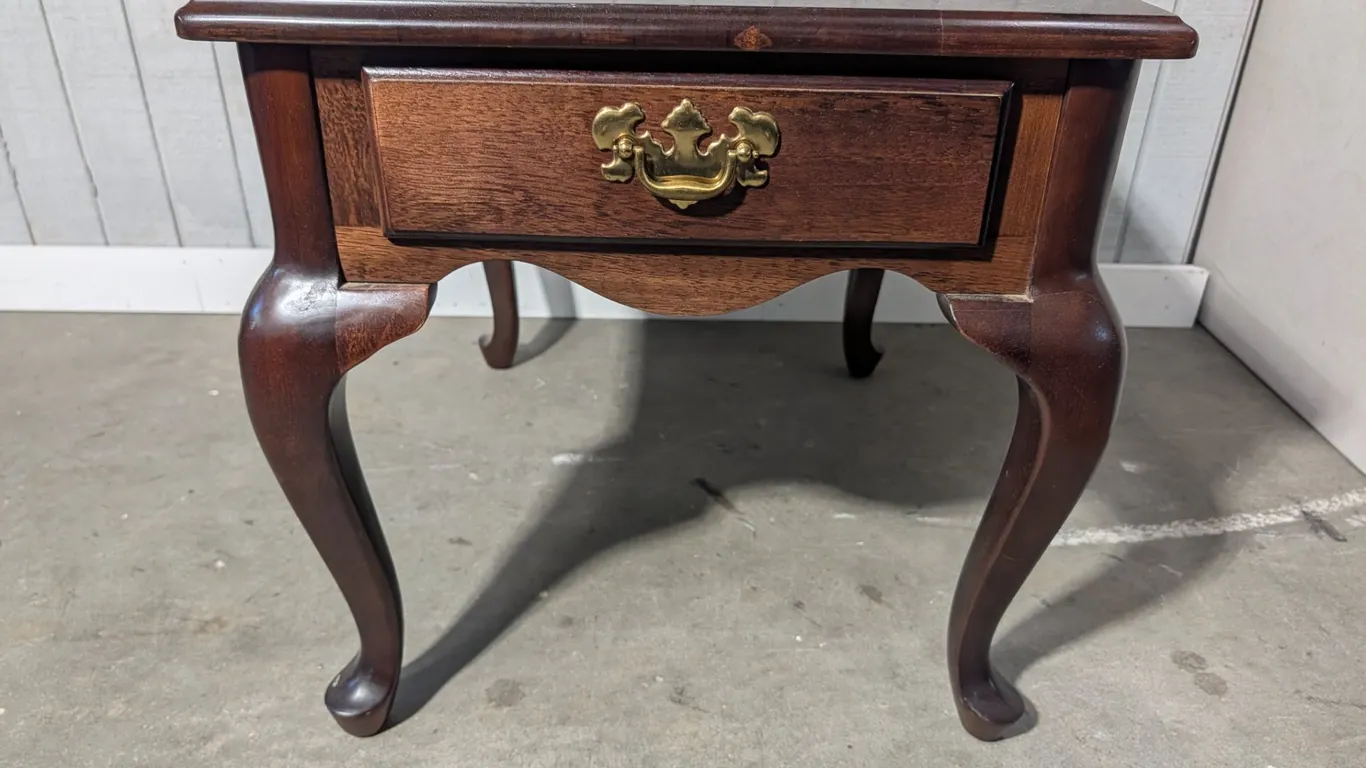 Queen Anne Style End Table with Drawer