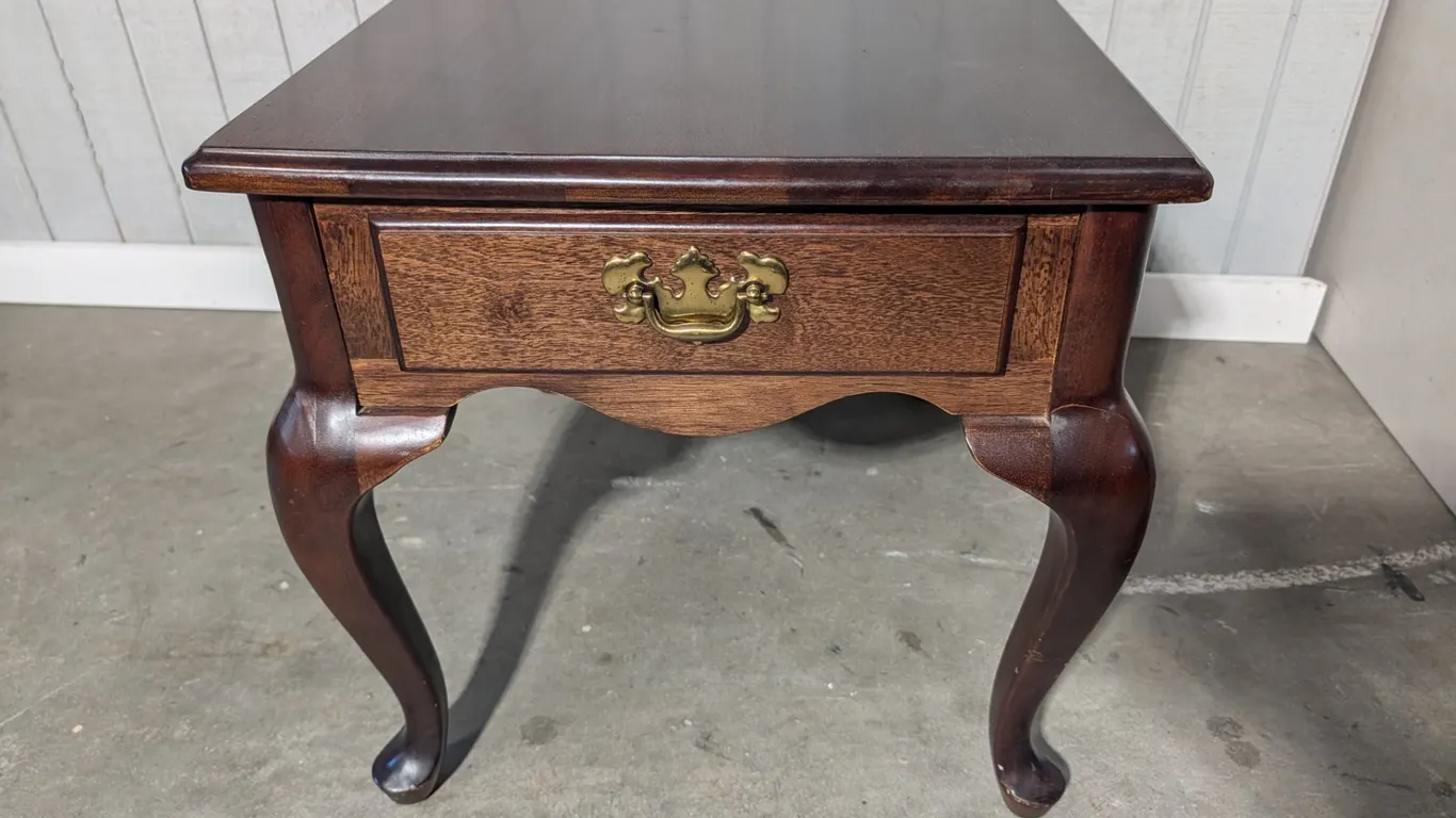 Queen Anne Style End Table with Drawer
