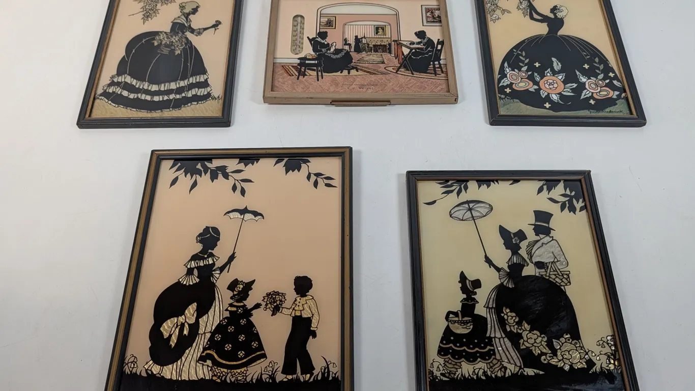 Collection of 5 Reliance Butterfly Wing Silhouette Art Pieces