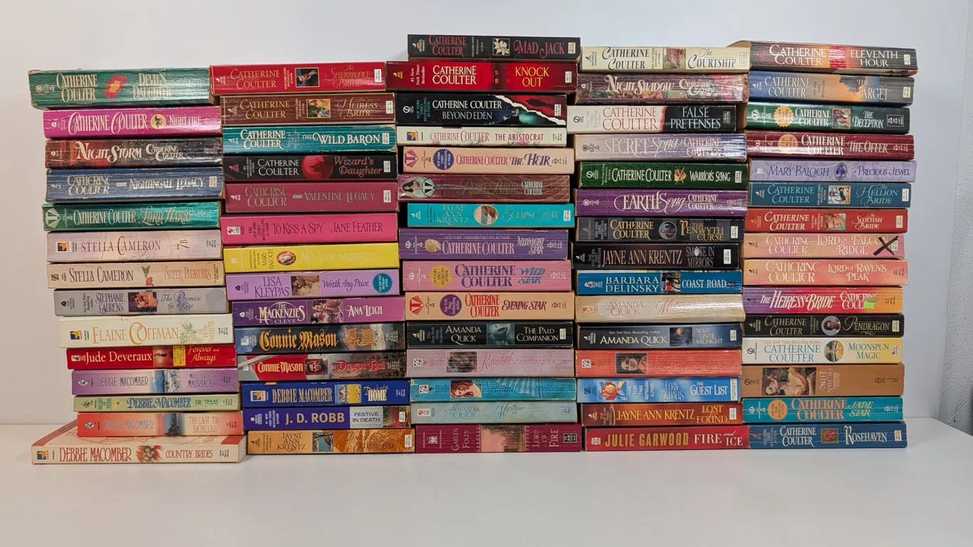 Large Collection of Romance Novels by Catherine Coulter, Debbie Macomber, and More