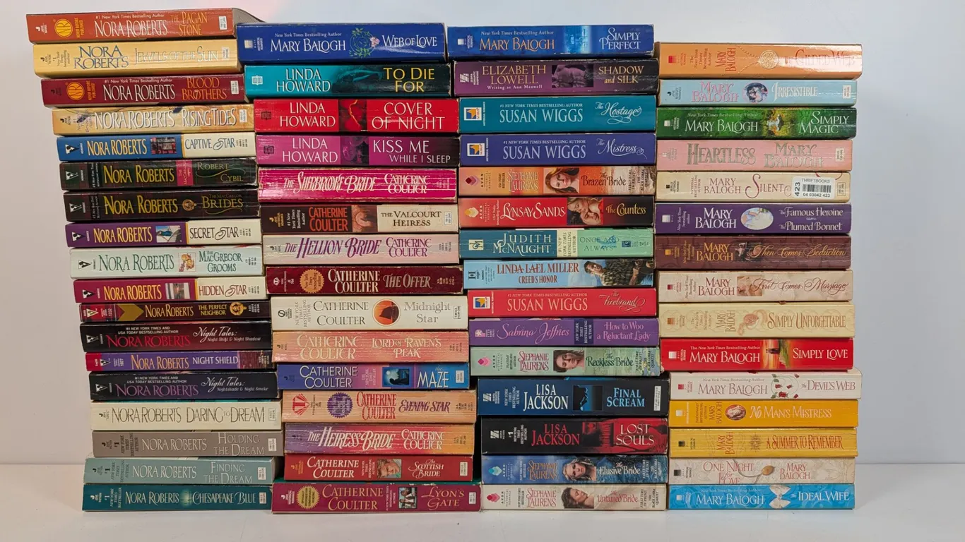 Large Lot of Romance Novels by Popular Authors