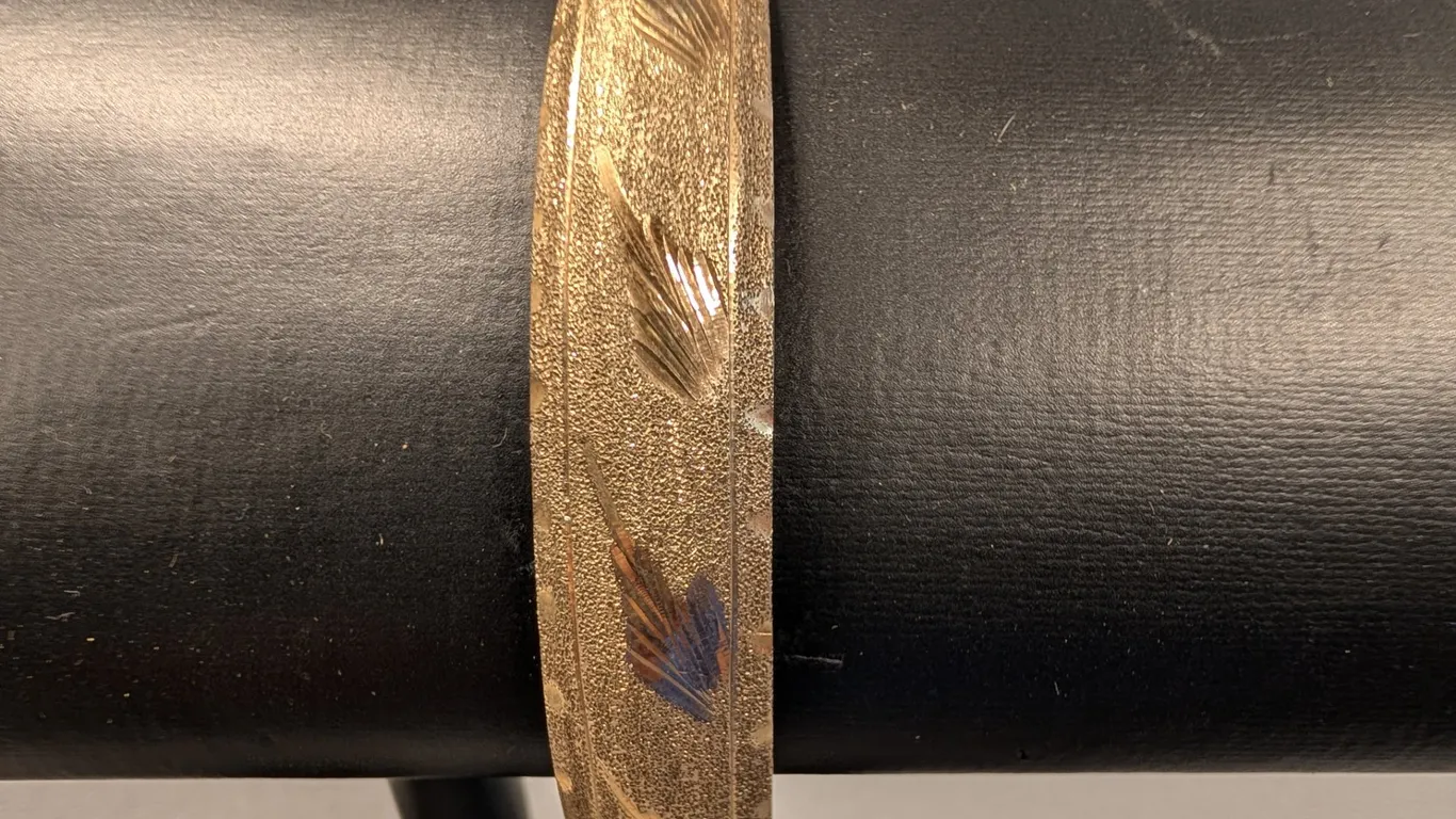 10K Gold Textured Bangle Bracelet