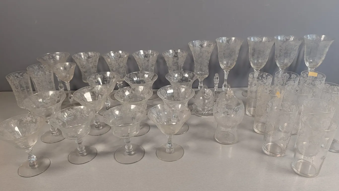 Vintage Etched Glassware Collection