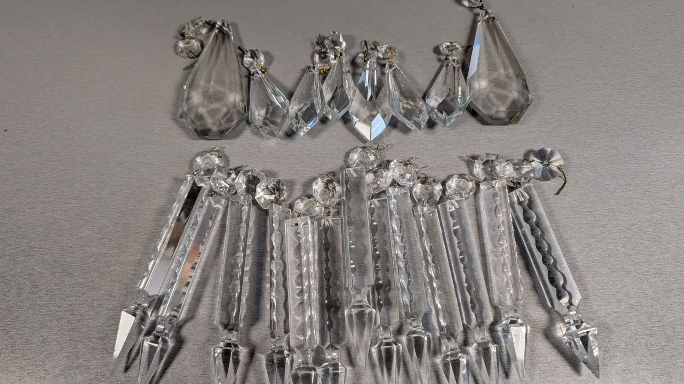 Lot of 21 Assorted Chandelier Prisms and Drops