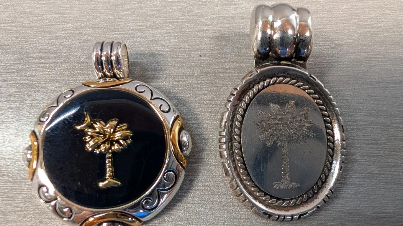 South Carolina Palmetto Moon Pendants