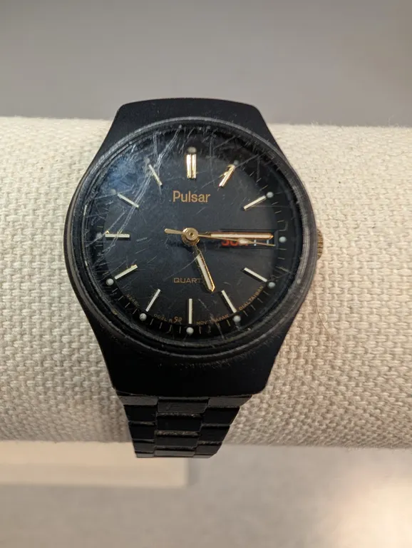 Pulsar Quartz Day/Date Black Wristwatch