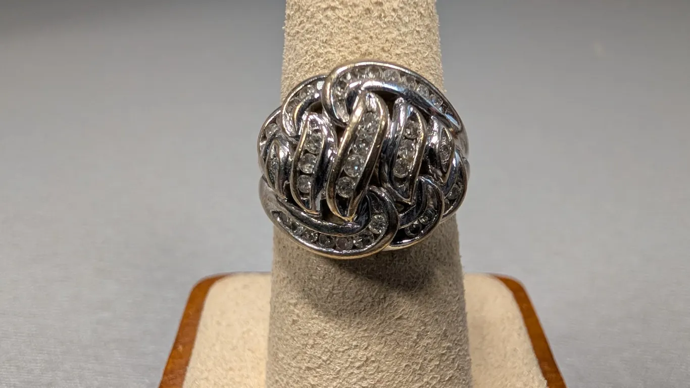 10K Gold Diamond Braided Ring