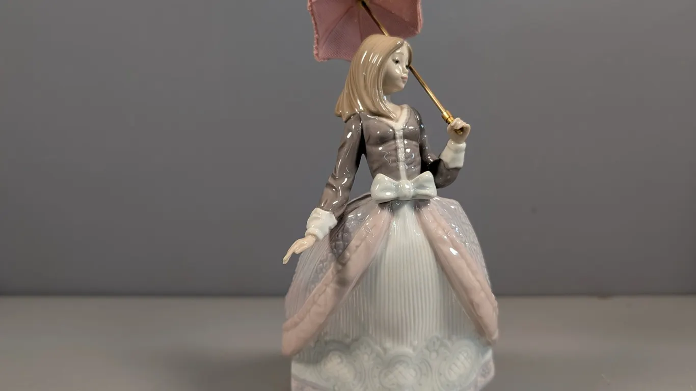 Lladro "A Stroll in Seville" Porcelain Figurine with Parasol