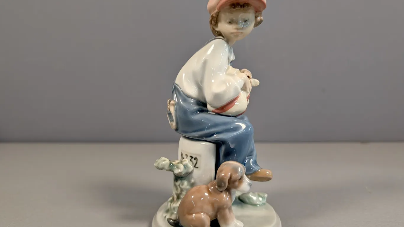 Lladro "Little Boy With Puppy" Porcelain Figurine
