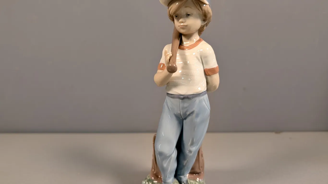 Lladro "Little Leaguer" Boy Baseball Figurine