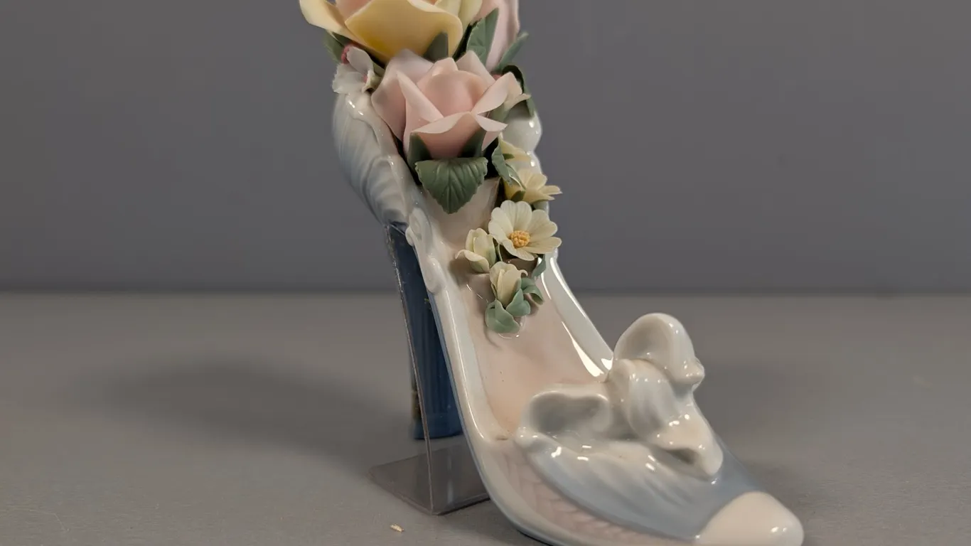 Lladro Porcelain Floral High Heel Shoe Figurine