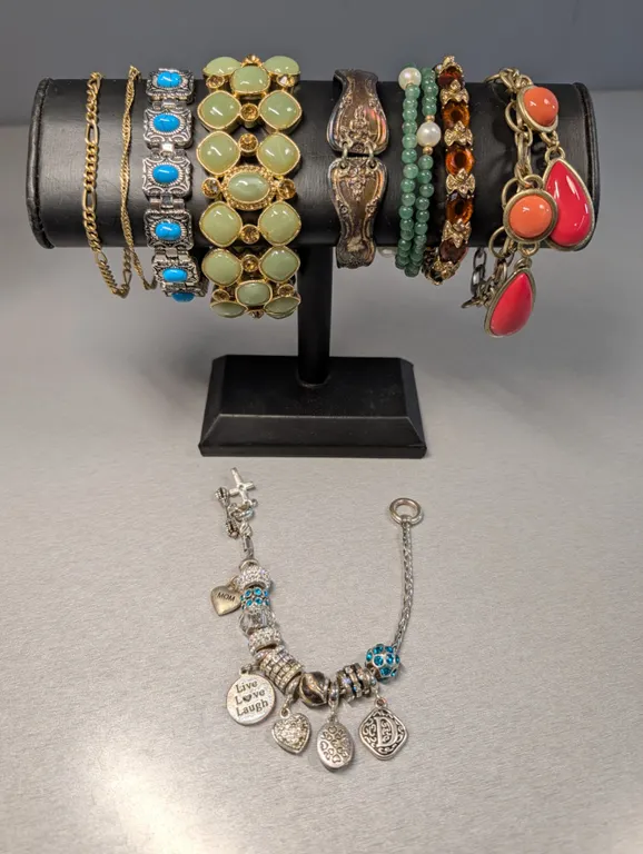 Collection of 9 Assorted Fashion Bracelets