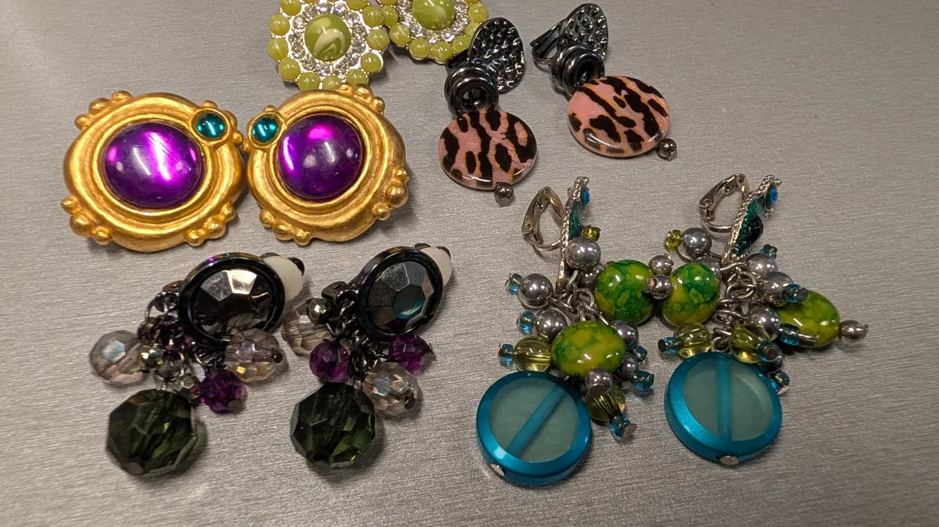 Assorted Costume Clip-On Earrings Lot
