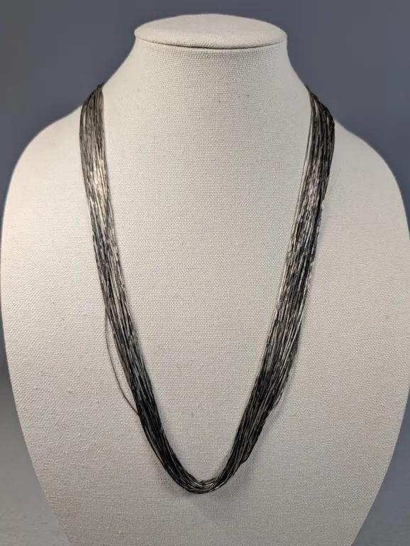 Sterling Silver Multi-Strand Liquid Silver Necklace