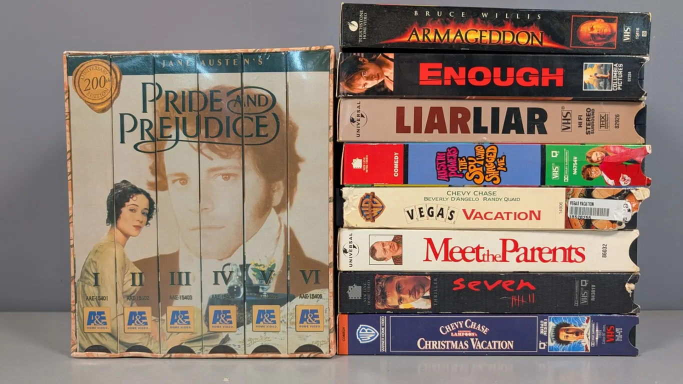 VHS Movie Collection with Jane Austen Pride & Prejudice 200th Anniversary Set